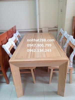 Bộ bàn 6 ghế gỗ sồi cong mặt đặc BGA20